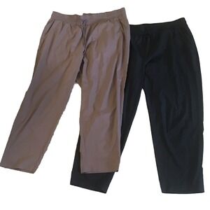 Gap Fit Women's Lot Of 2 Elastic High Waist Pants Plus Sz XXL Black Brown
